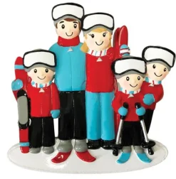 Best Sale PolarX Personalized Skiing Family Of 5 Ornament
