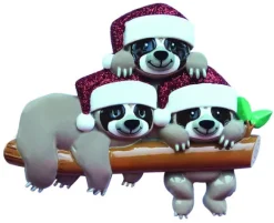 New PolarX Personalized Sloth Family Of 3 Ornament