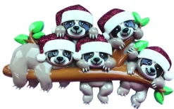 New PolarX Personalized Sloth Family Of 5 Ornament