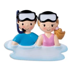 Best Sale PolarX Personalized Snorkel Couple Ornament