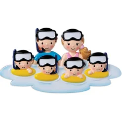 Fashion PolarX Personalized Snorkeling Family Of 6 Ornament