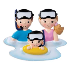 Fashion PolarX Personalized Snorkeling Family Of 3 Ornament