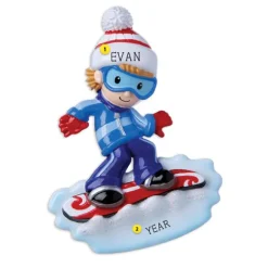 Cheap PolarX Personalized Snowboarder Ornament - Male