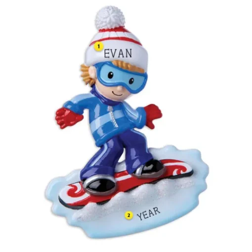 Cheap PolarX Personalized Snowboarder Ornament - Male