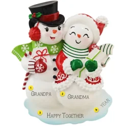 Hot Personalized Snowman Couple With Presents Ornament Couples