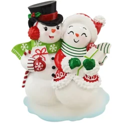 Hot Personalized Snowman Couple With Presents Ornament Couples
