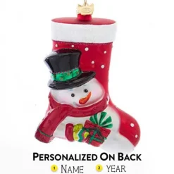 Outlet Kurt Adler Personalized Snowman Glass Stocking Ornament
