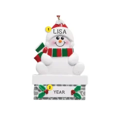 Online Rudolph & Me Personalized Snowman On Chimney Ornament