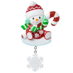 Hot Personalized Snowman With Candy Cane Ornament Baby