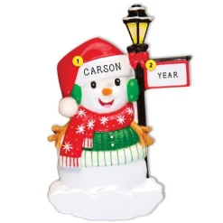 Best Sale PolarX Personalized Snowman With Lamppost Ornament