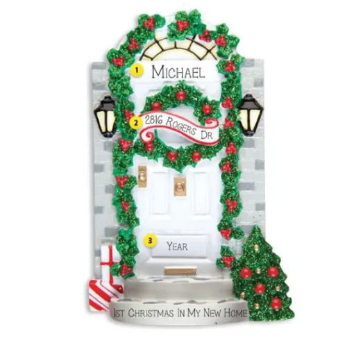 Best Sale Personalized 1St Christmas In My New Home Door Ornament Home & Housewarming