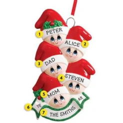 Best Sale Rudolph & Me Personalized Stocking Cap Family Of 5 Ornament
