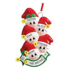 Best Sale Rudolph & Me Personalized Stocking Cap Family Of 5 Ornament