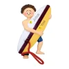 Cheap Ornament Central Personalized Surfer Ornament - Male, Brown Hair