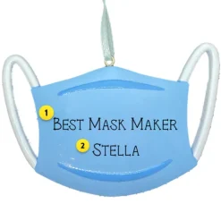 Cheap Personalized Surgical Mask Ornament Vaccinated / Covid-19