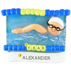 Cheap Ornament Central Personalized Swimmer In Pool Ornament