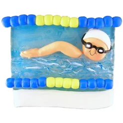 Cheap Ornament Central Personalized Swimmer In Pool Ornament