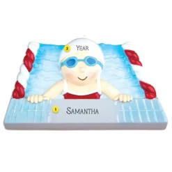 Cheap PolarX Personalized Swimming Girl In Pool Ornament
