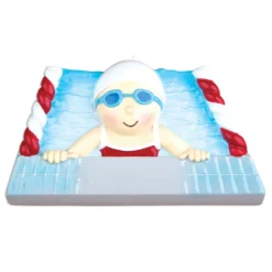 Cheap PolarX Personalized Swimming Girl In Pool Ornament