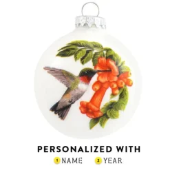 Shop Personalized Symbol Of The Hummingbird Glass Bulb Ornament Inspirational