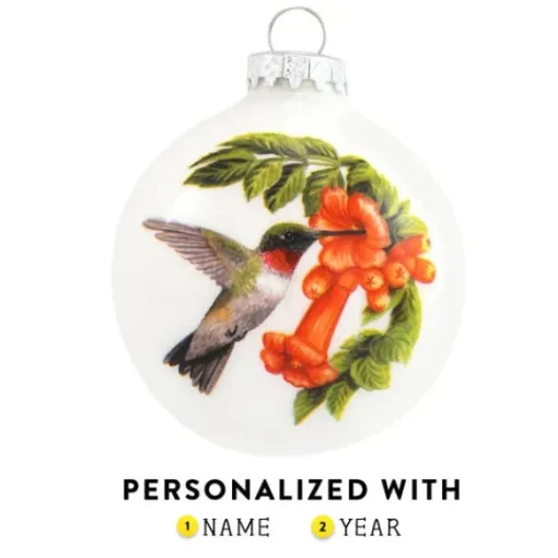 Shop Personalized Symbol Of The Hummingbird Glass Bulb Ornament Inspirational