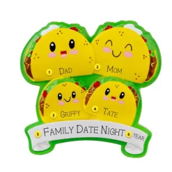 Fashion PolarX Personalized Taco Family Of 4 Ornament