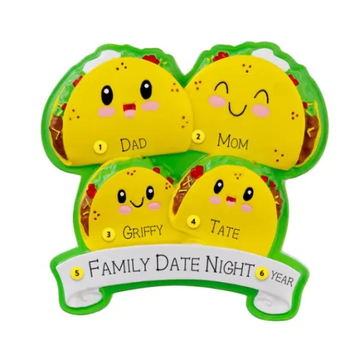 Fashion PolarX Personalized Taco Family Of 4 Ornament