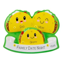 Cheap PolarX Personalized Taco Family Of 3 Ornament