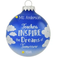 Best Sale Personalized "Teachers Inspire The Dreams Of Tomorrow" Glass Bulb Ornament School Days