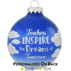 Flash Sale Bronners Personalized "Teachers Inspire The Dreams Of Tomorrow" Glass Bulb Ornament