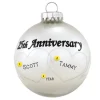 Cheap Personalized 25Th Anniversary Hearts Swirls Glass Bulb Ornament Engaged, Wedding, & Anniversary