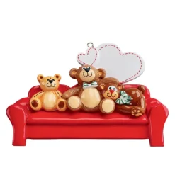 New Rudolph & Me Personalized Three Bears On A Couch Ornament
