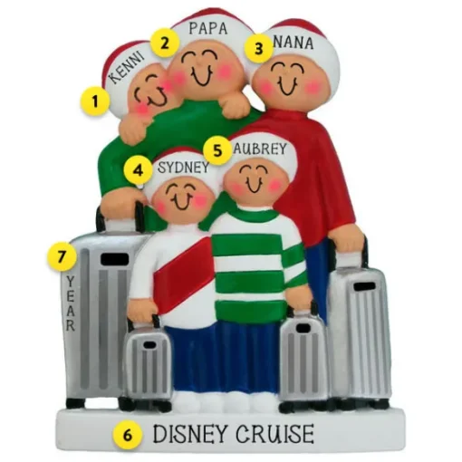 Flash Sale Ornament Central Personalized Traveling Family Of 5 Ornament