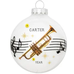 Flash Sale Personalized Trumpet Glass Bulb Ornament Music