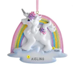Flash Sale Personalized Unicorn Rainbow Ornament Kids