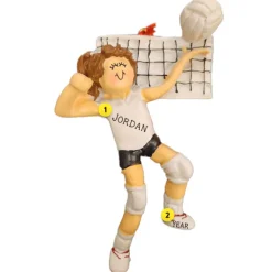 Best Sale Ornament Central Personalized Volleyball Ornament - Female, Brown Hair