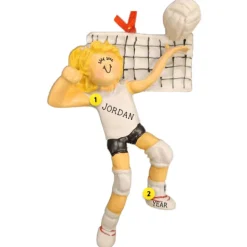 Cheap Ornament Central Personalized Volleyball Ornament - Female, Blonde Hair
