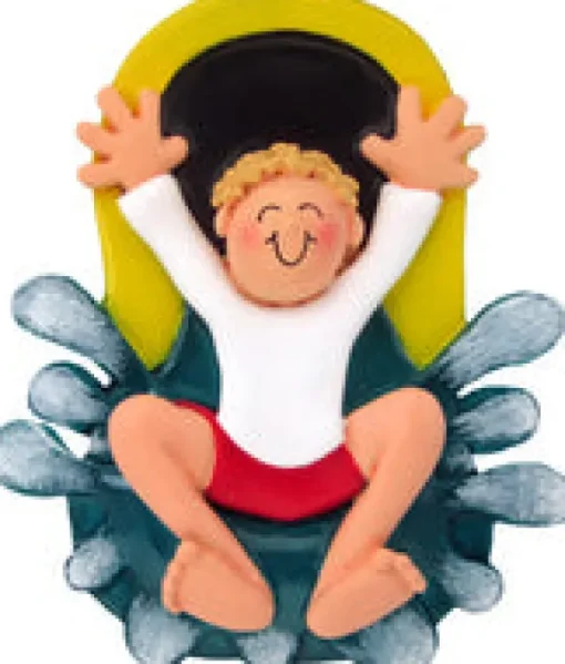 Best Sale Ornament Central Personalized Water Slide Ornament -Male, Blonde Hair