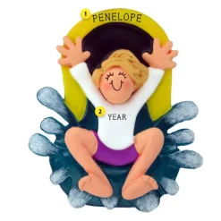 Cheap Ornament Central Personalized Water Slide Ornament - Female, Blonde Hair