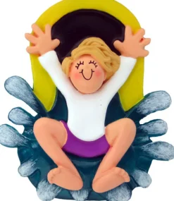 Cheap Ornament Central Personalized Water Slide Ornament - Female, Blonde Hair