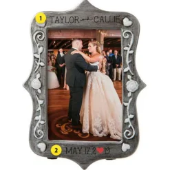 Discount Personalized Wedding Picture Frame Ornament Engaged, Wedding, & Anniversary