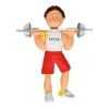 New Ornament Central Personalized Weight Lifter Ornament - Male, Brown Hair