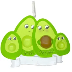 Shop Personalized We'Re Expecting Avocado Family With 2 Children Ornament Expecting & New Family