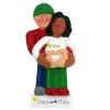 Best Personalized We'Re Expecting Couple Ornament, Male With African American Female Expecting & New Family