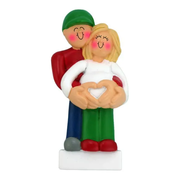 Best Personalized We'Re Expecting Couple Ornament - Male With Blonde Female Expecting & New Family