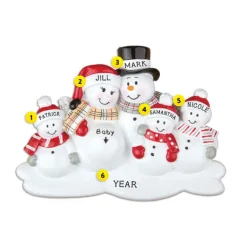 Flash Sale PolarX Personalized We'Re Expecting Snowman Family With 3 Children Ornament