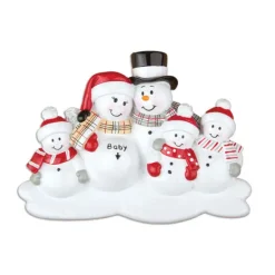 Flash Sale PolarX Personalized We'Re Expecting Snowman Family With 3 Children Ornament