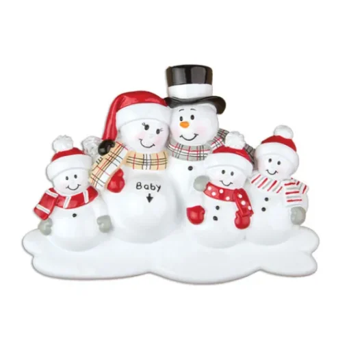 Flash Sale PolarX Personalized We'Re Expecting Snowman Family With 3 Children Ornament