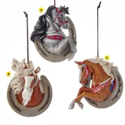 Store Personalized Western Horseshoe With Horse Ornaments Horse & Farm