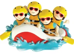 Shop PolarX Personalized White Water Rafting Family Of 4 Ornament
